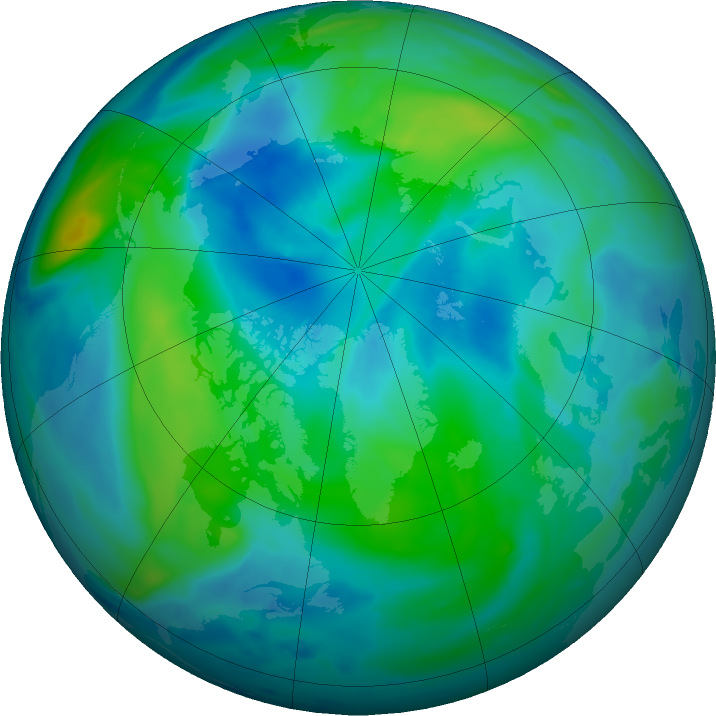 Arctic ozone map for 29 September 2020